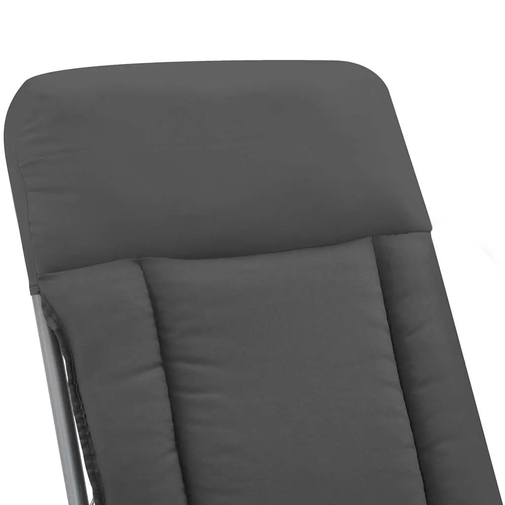 Folding Garden Chairs with Cushions 2 pcs Grey Outdoor Reclining Camping Seat