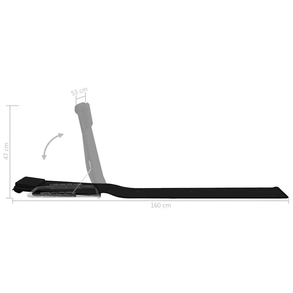 Folding Beach Mats Steel Frame Fabric 2 Piece Set Black