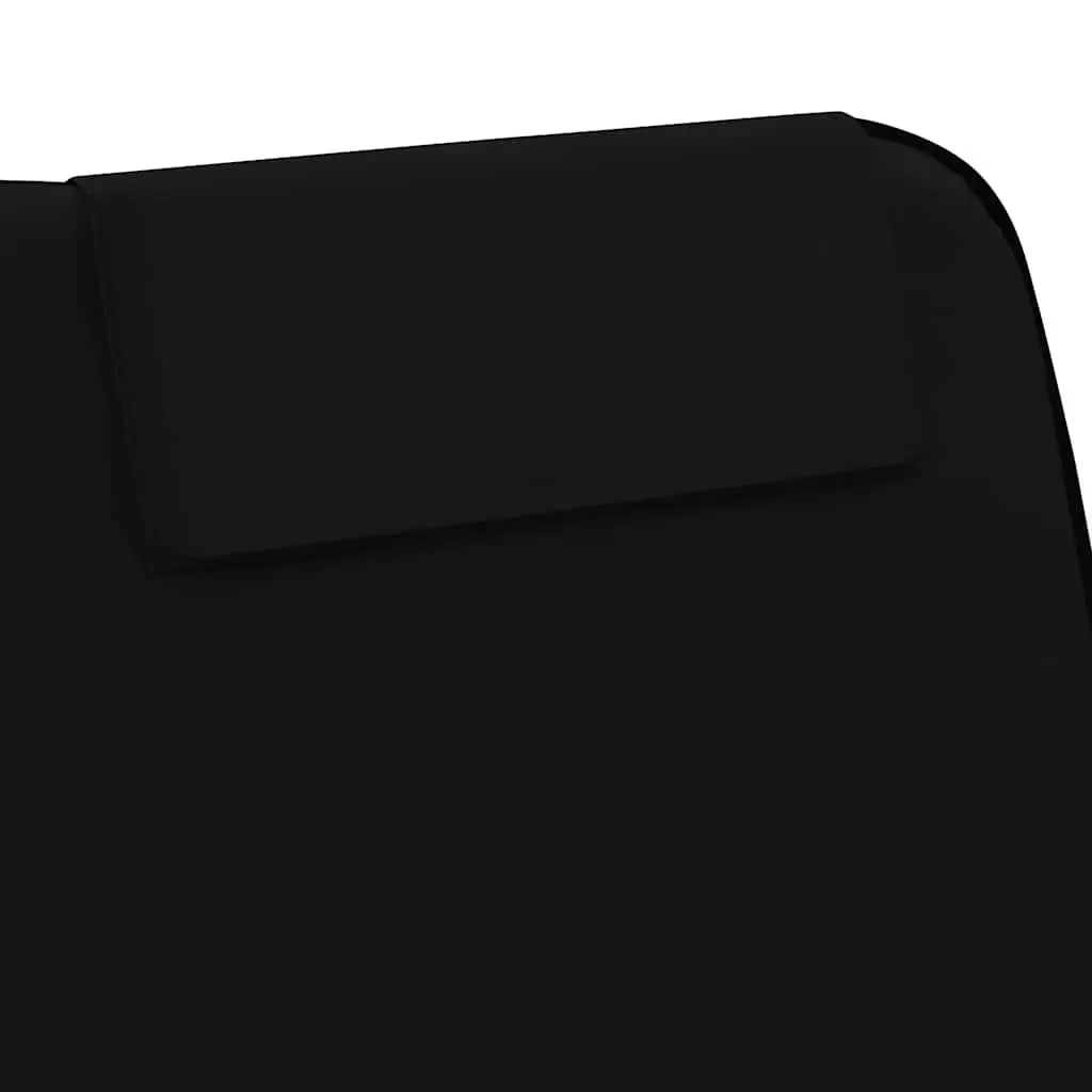 Folding Beach Mats Steel Frame Fabric 2 Piece Set Black