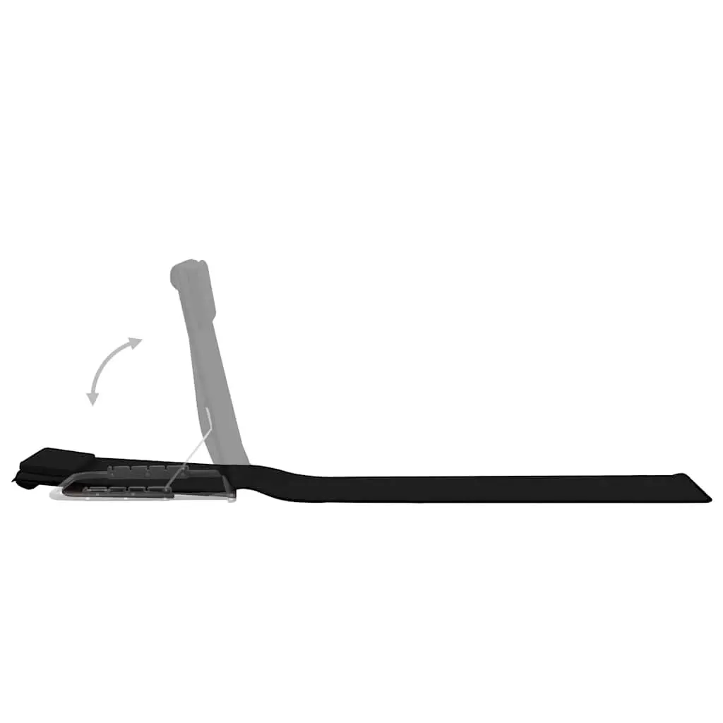 Folding Beach Mats Steel Frame Fabric 2 Piece Set Black
