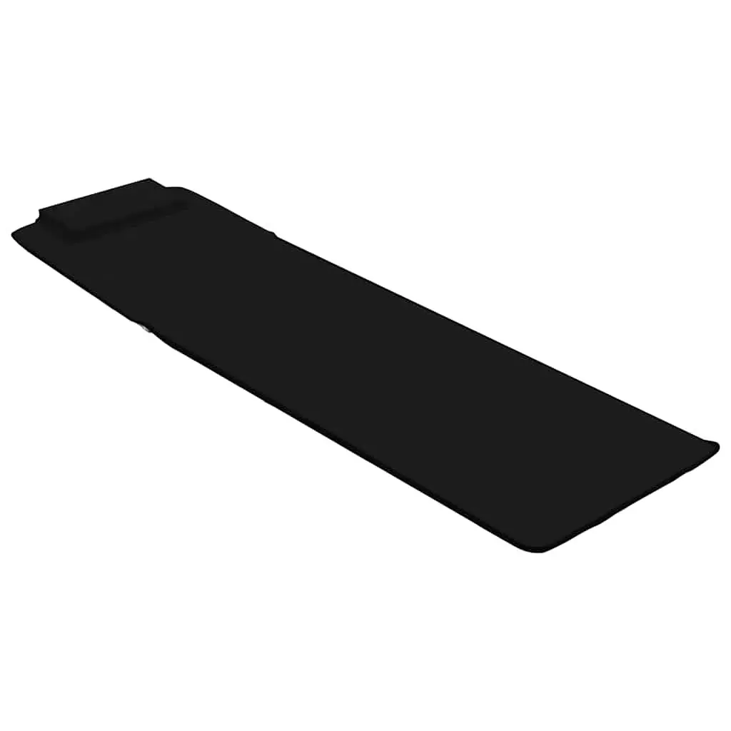 Folding Beach Mats Steel Frame Fabric 2 Piece Set Black
