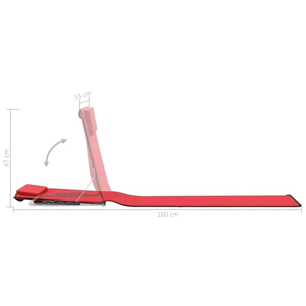 Folding Beach Chair Set 2 pcs Steel Frame Fabric Backrest Sun Lounger Portable