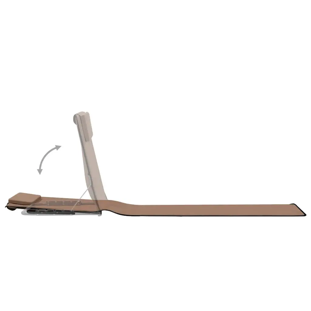 Folding Beach Mats 2 pcs Steel Frame Fabric Backrest Sun Lounger Chair Set