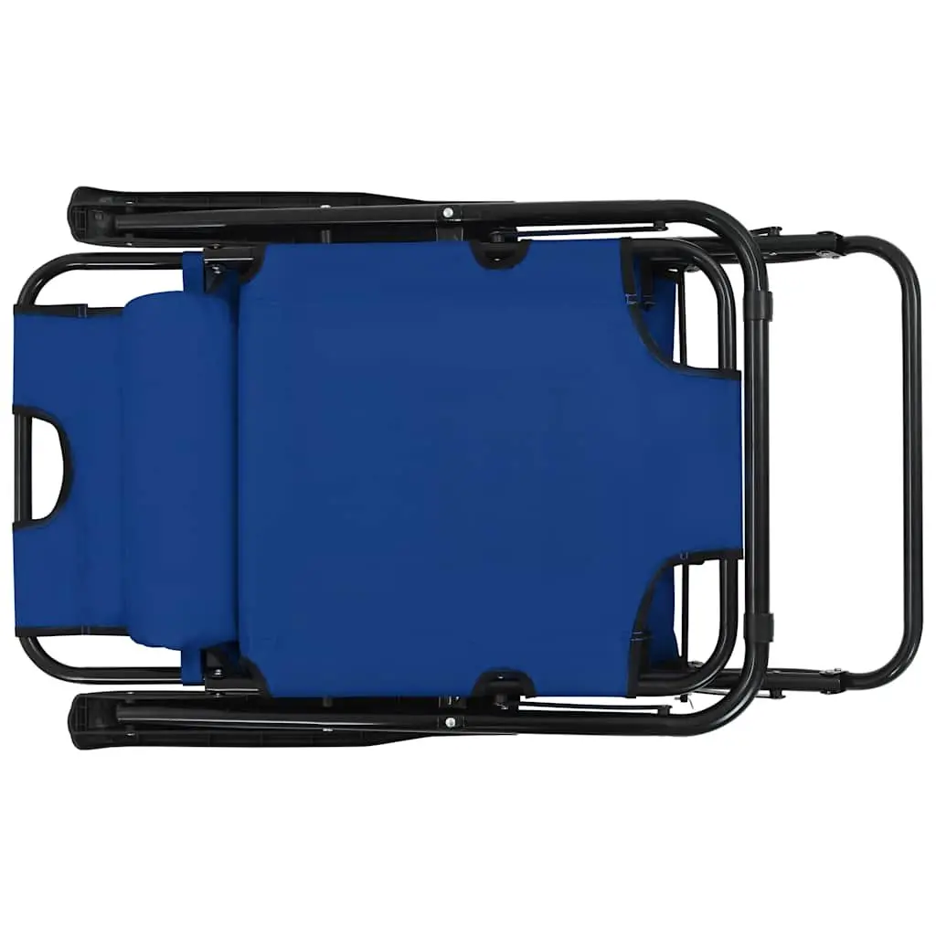 Folding Sun Loungers PVC-coated Polyester 2 pcs Outdoor Garden Reclining Chairs Powder-coated Steel Blue