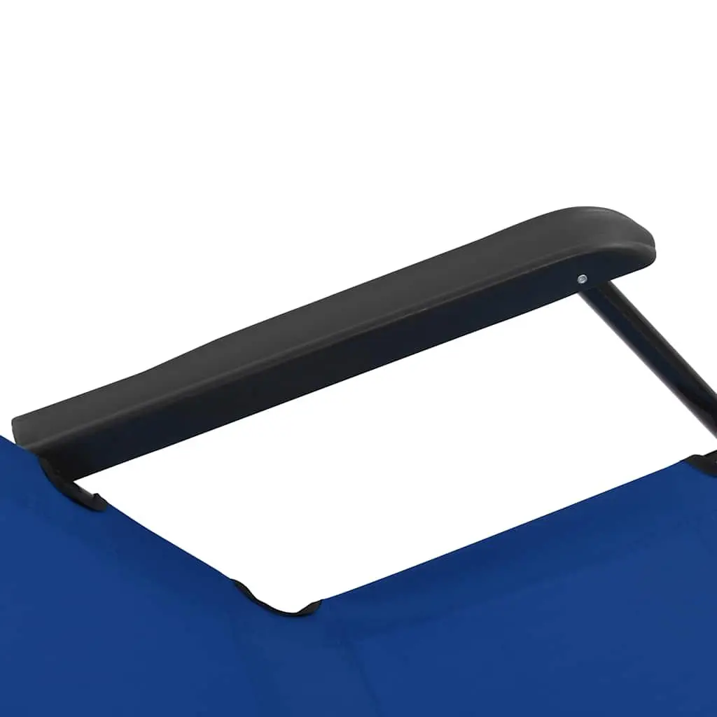 Folding Sun Loungers PVC-coated Polyester 2 pcs Outdoor Garden Reclining Chairs Powder-coated Steel Blue