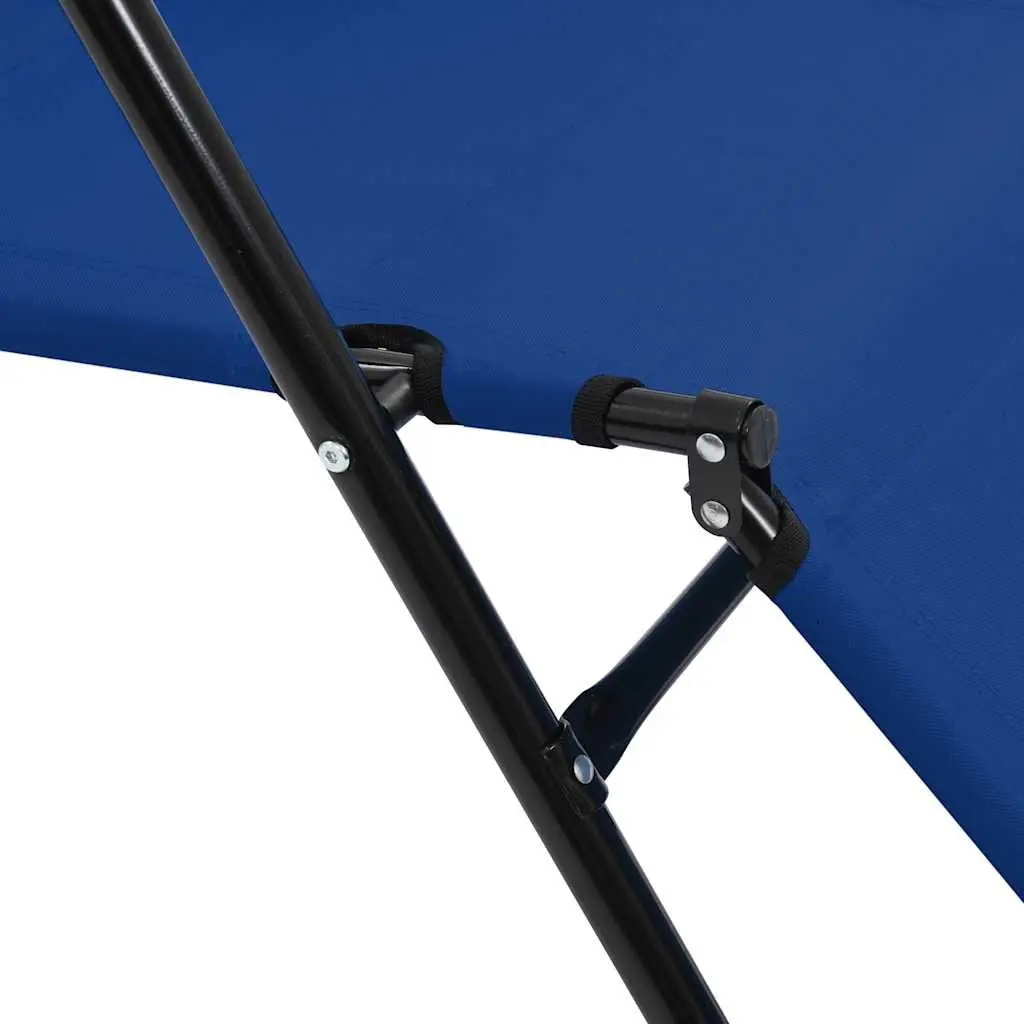Folding Sun Loungers PVC-coated Polyester 2 pcs Outdoor Garden Reclining Chairs Powder-coated Steel Blue
