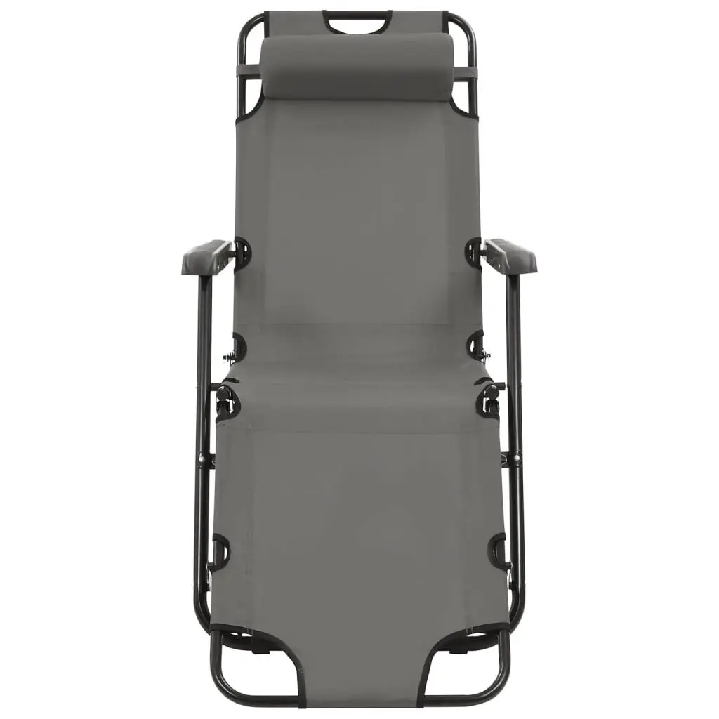 Adjustable Reclining Garden Sun Loungers in Grey