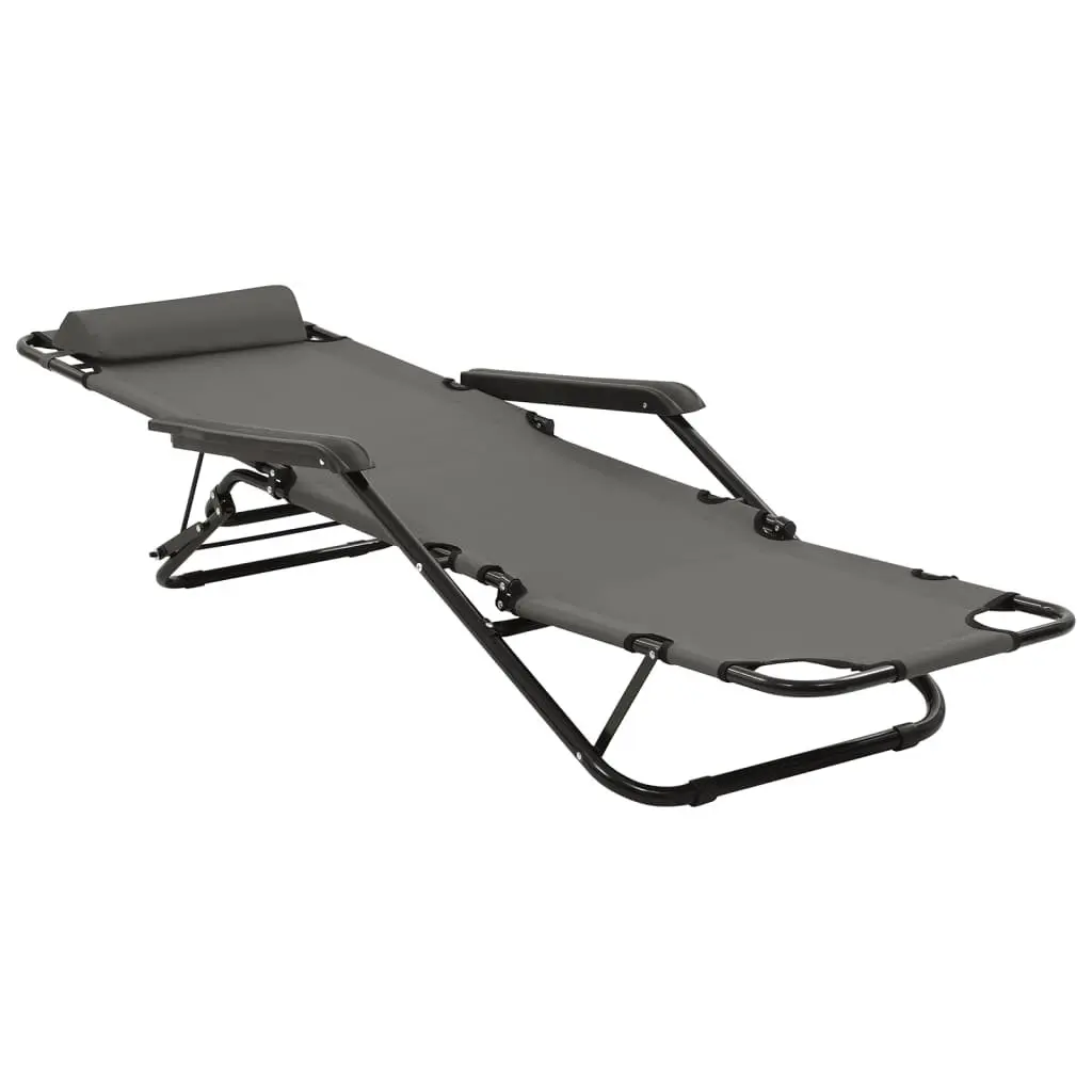 Adjustable Reclining Garden Sun Loungers in Grey