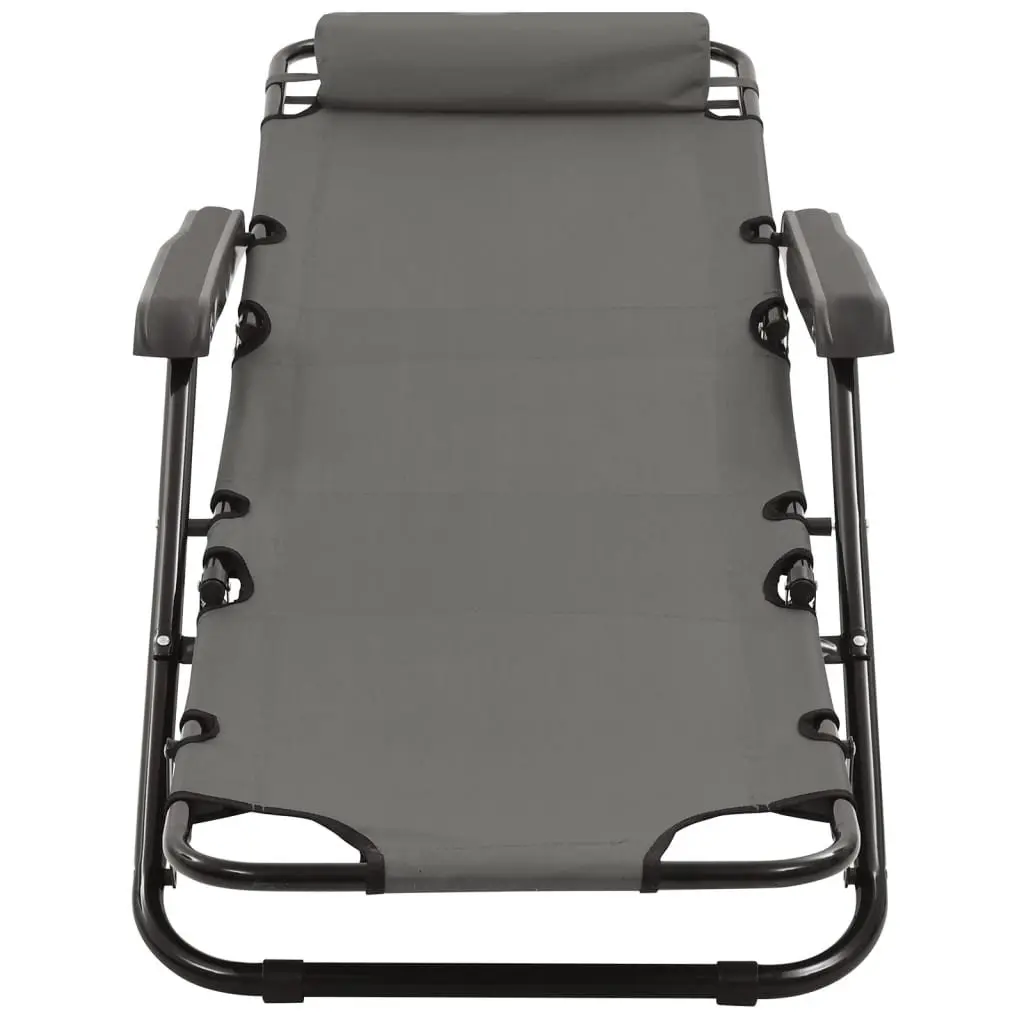 Adjustable Reclining Garden Sun Loungers in Grey