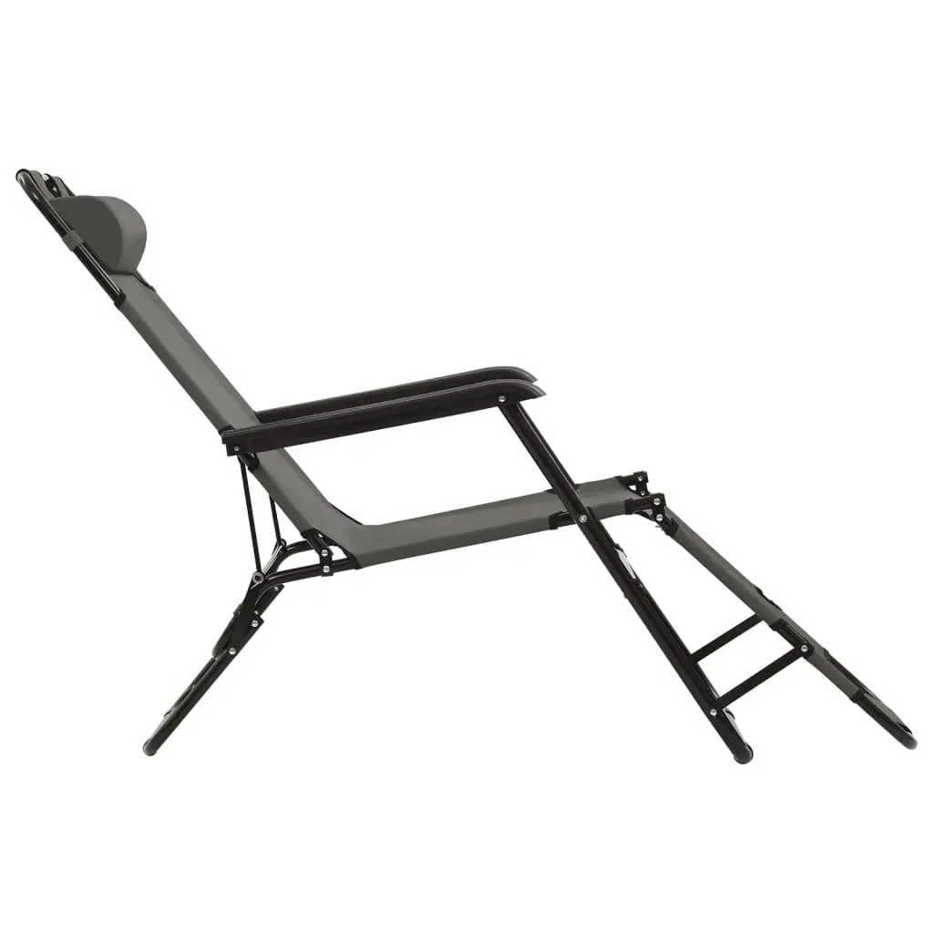 Adjustable Reclining Garden Sun Loungers in Grey