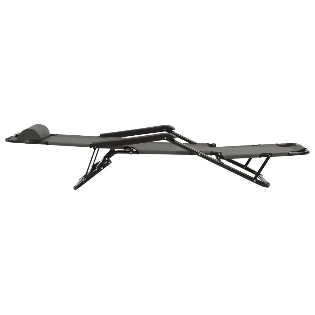 Adjustable Reclining Garden Sun Loungers in Grey