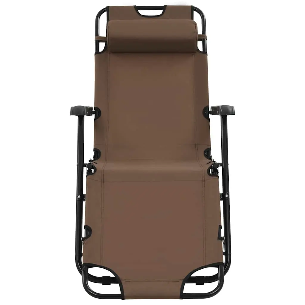 Sun Loungers Folding Reclining Chairs Adjustable Headrest Footrest Outdoor