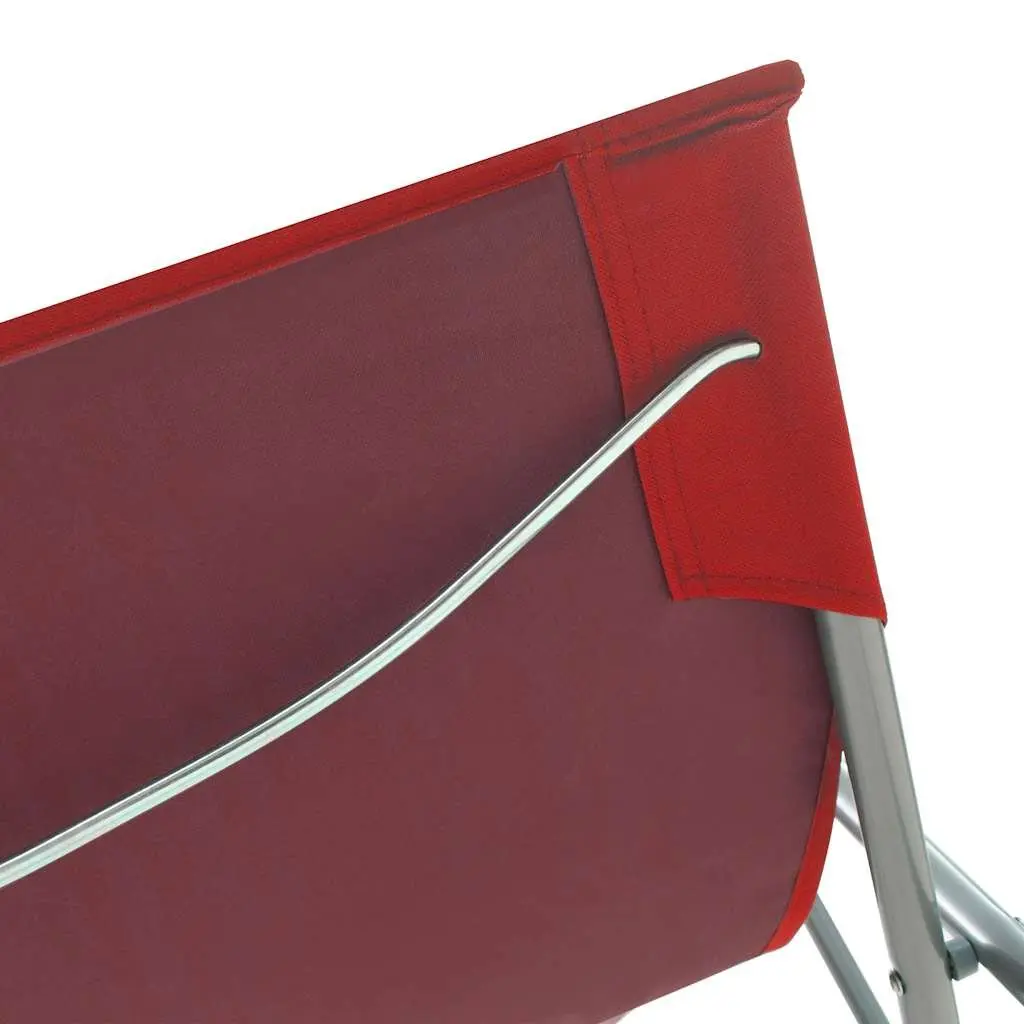 Folding Beach Chairs 2 Pcs Outdoor Seating Red