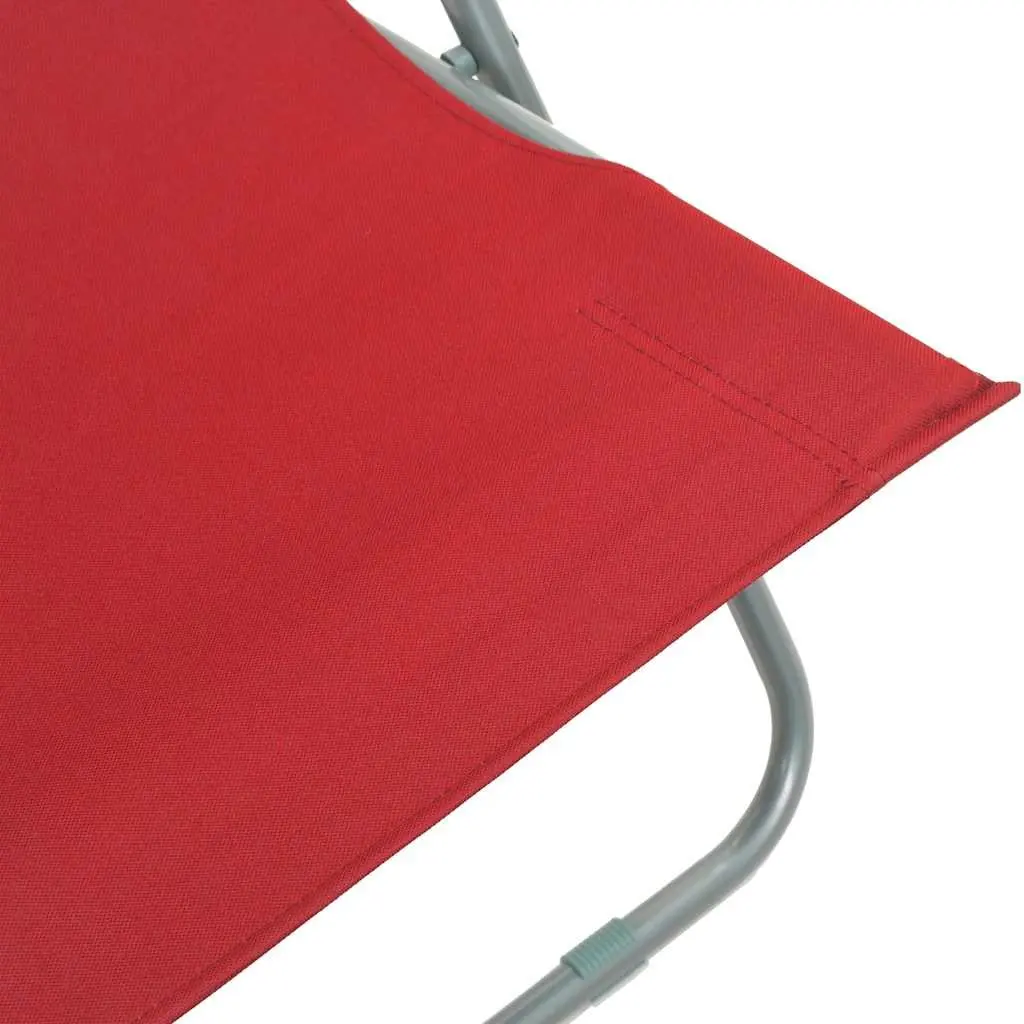 Folding Beach Chairs 2 Pcs Outdoor Seating Red