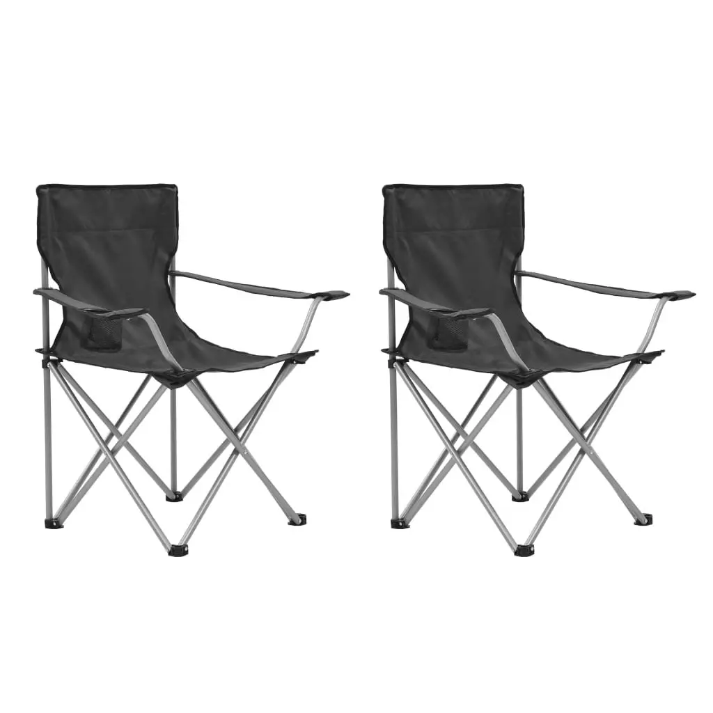 3-Piece Grey Camping Table and Chair Set