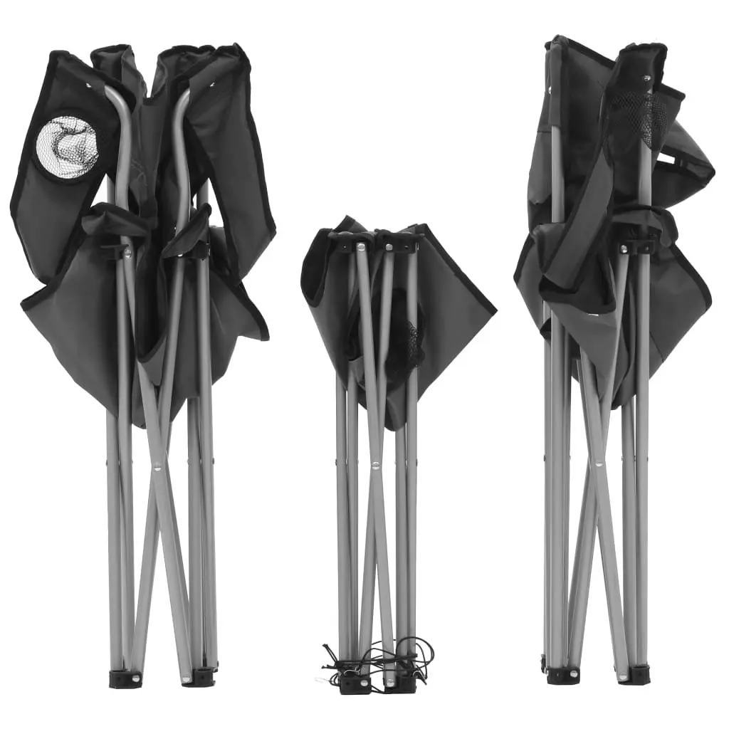 3-Piece Grey Camping Table and Chair Set