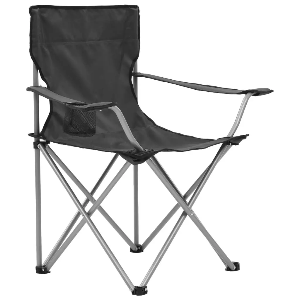 3-Piece Grey Camping Table and Chair Set