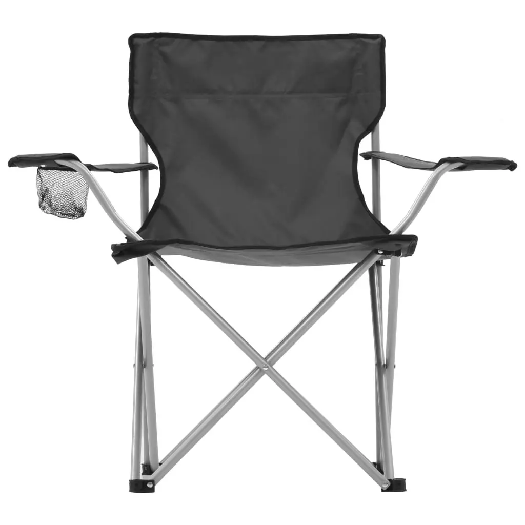 3-Piece Grey Camping Table and Chair Set