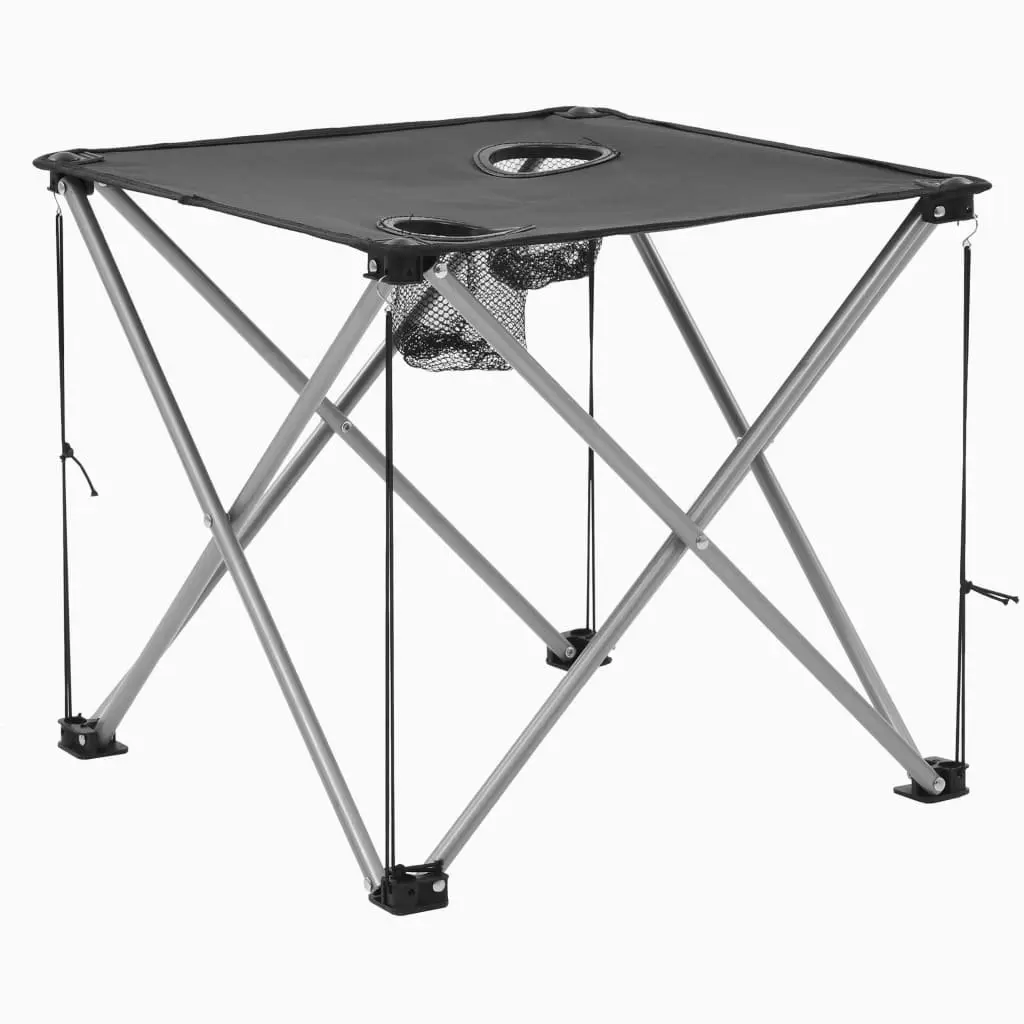 3-Piece Grey Camping Table and Chair Set