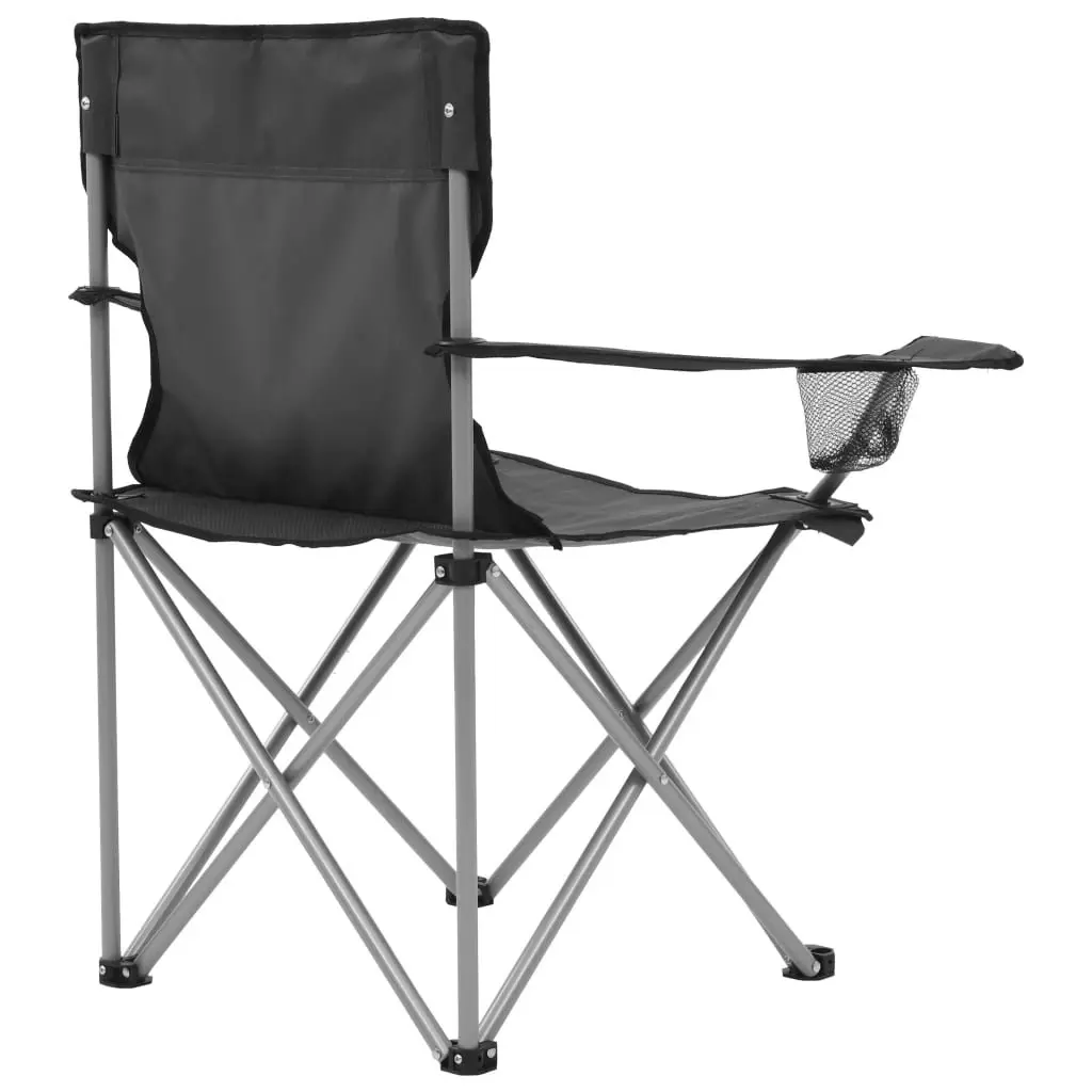 3-Piece Grey Camping Table and Chair Set