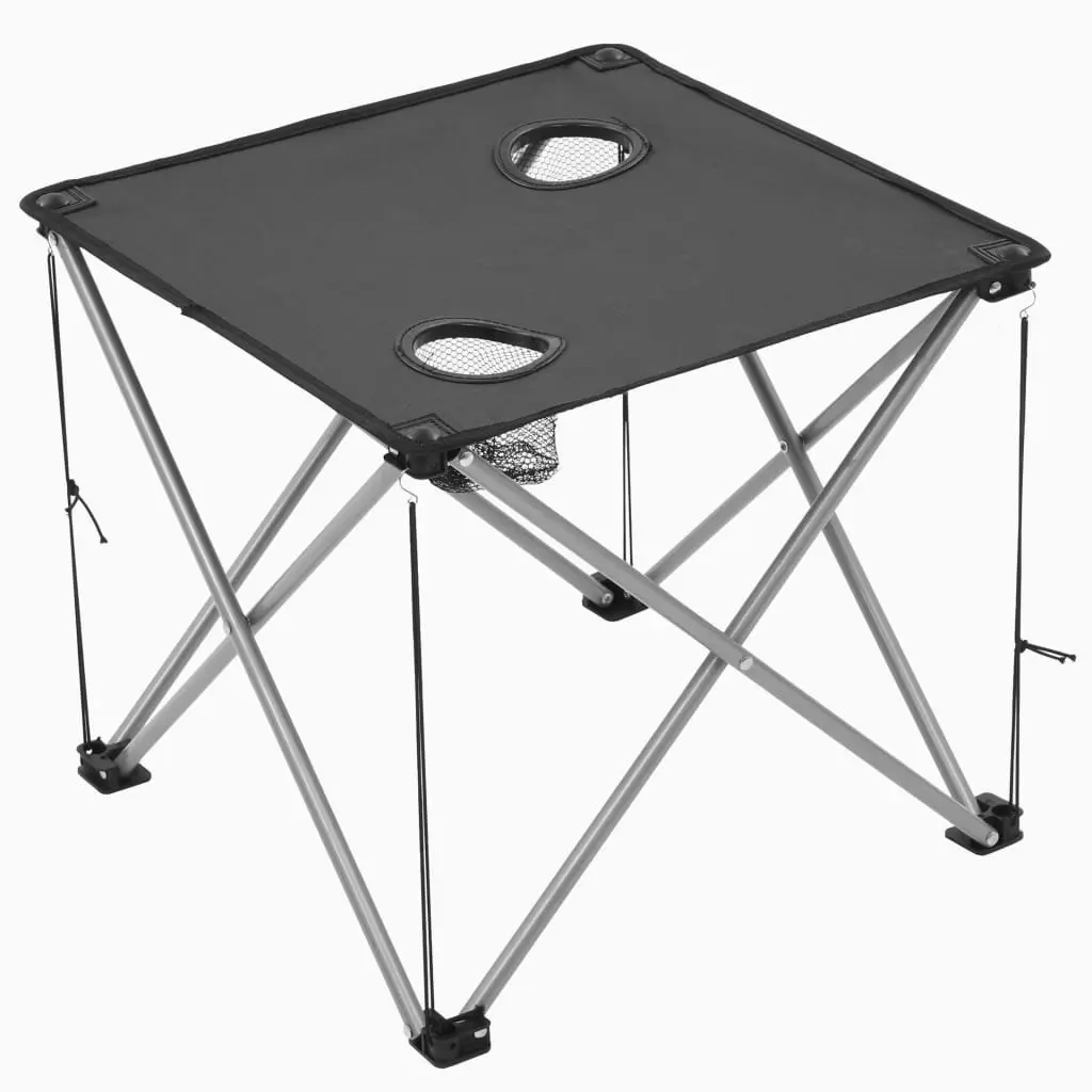 3-Piece Grey Camping Table and Chair Set