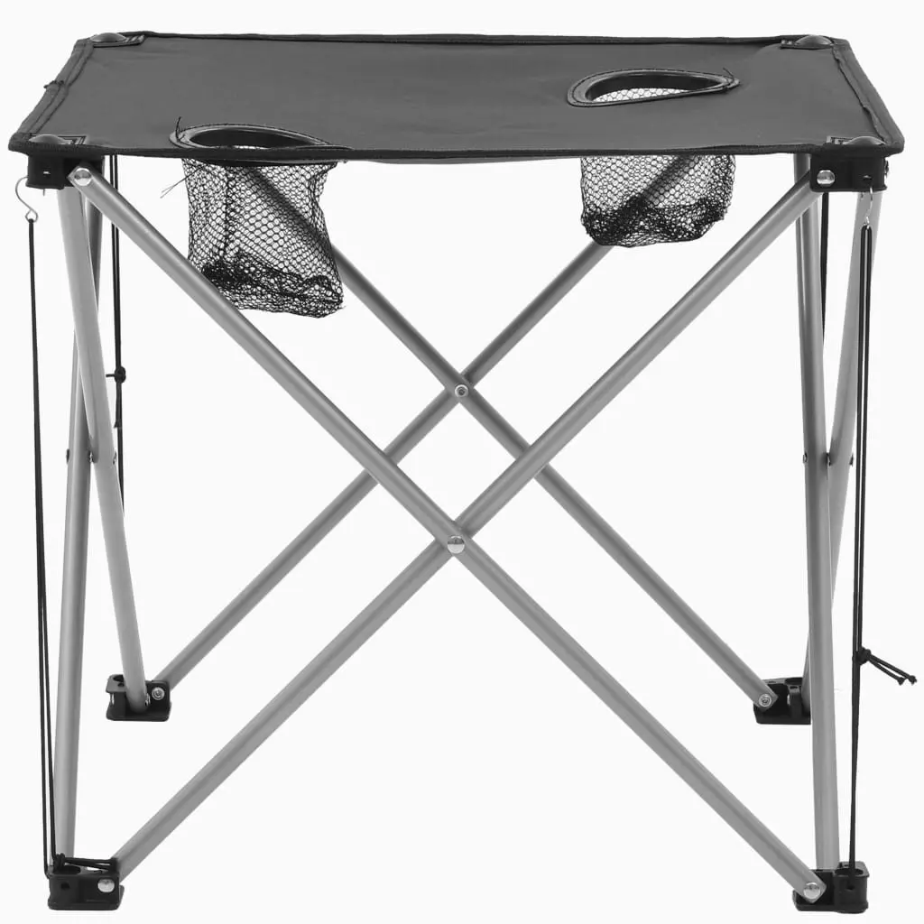 3-Piece Grey Camping Table and Chair Set