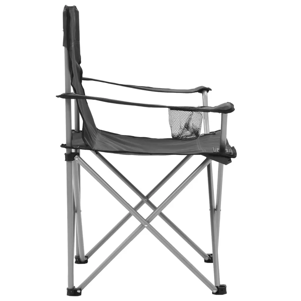 3-Piece Grey Camping Table and Chair Set
