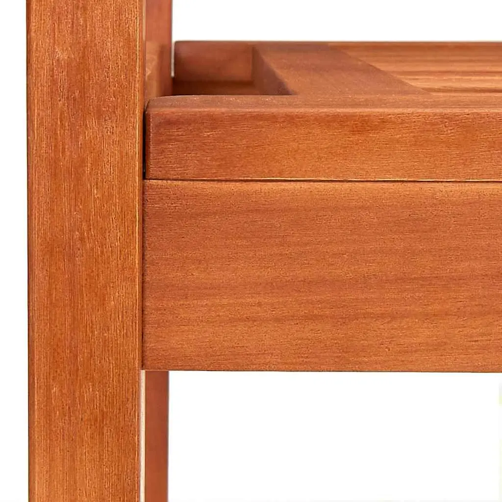 Outdoor Garden Bench Solid Eucalyptus Wood 120cm Brown
