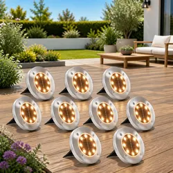 Durable Solar Ground Lights 8 Pack for Outdoor Use