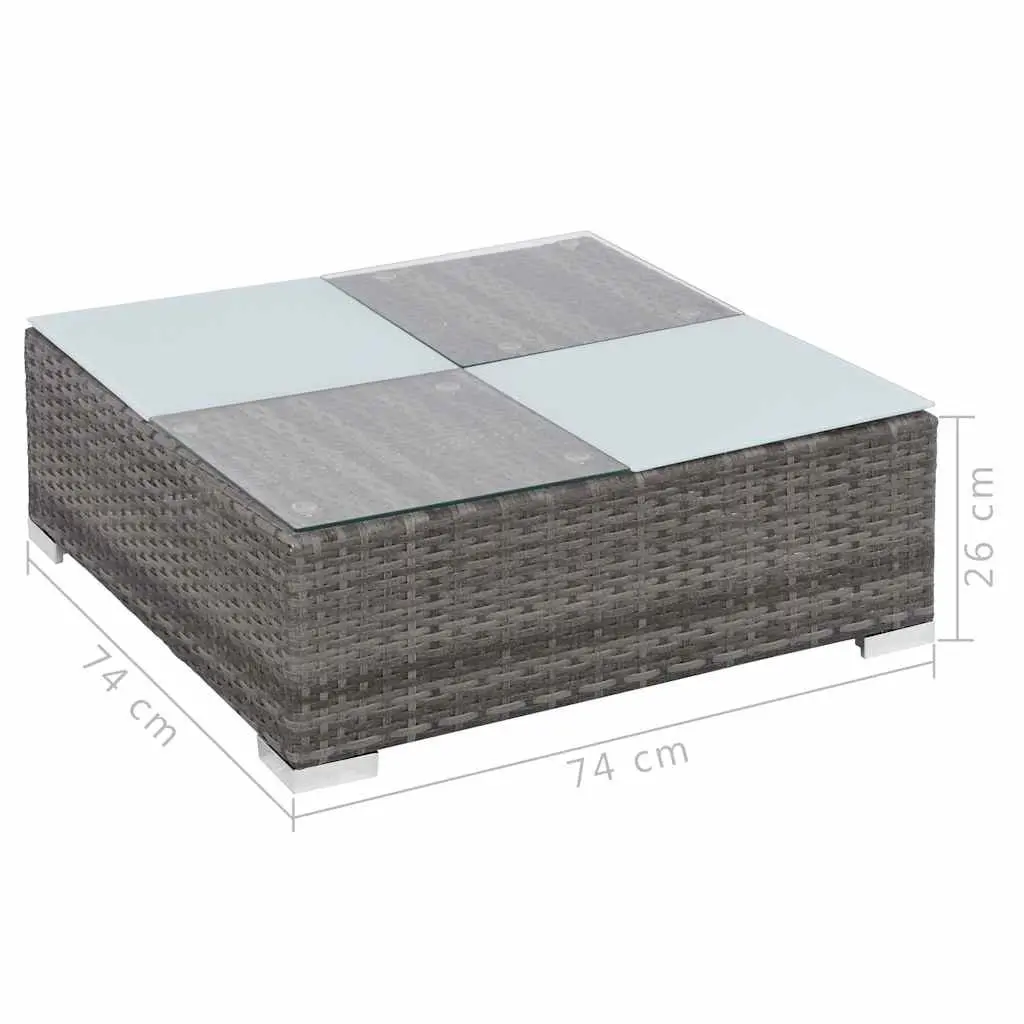 8 Piece Grey Poly Rattan Sofa Set for Outdoors