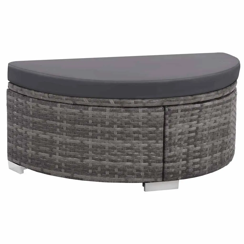 8 Piece Grey Poly Rattan Sofa Set for Outdoors