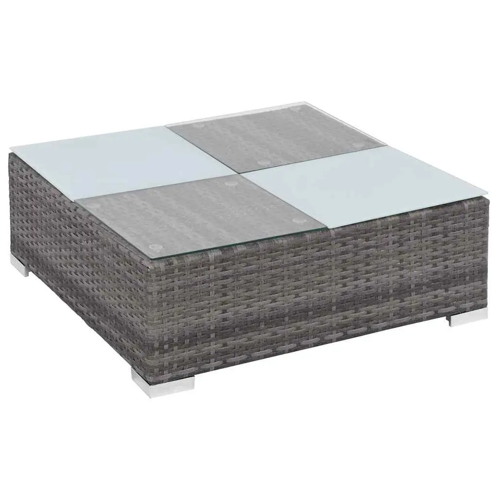 8 Piece Grey Poly Rattan Sofa Set for Outdoors