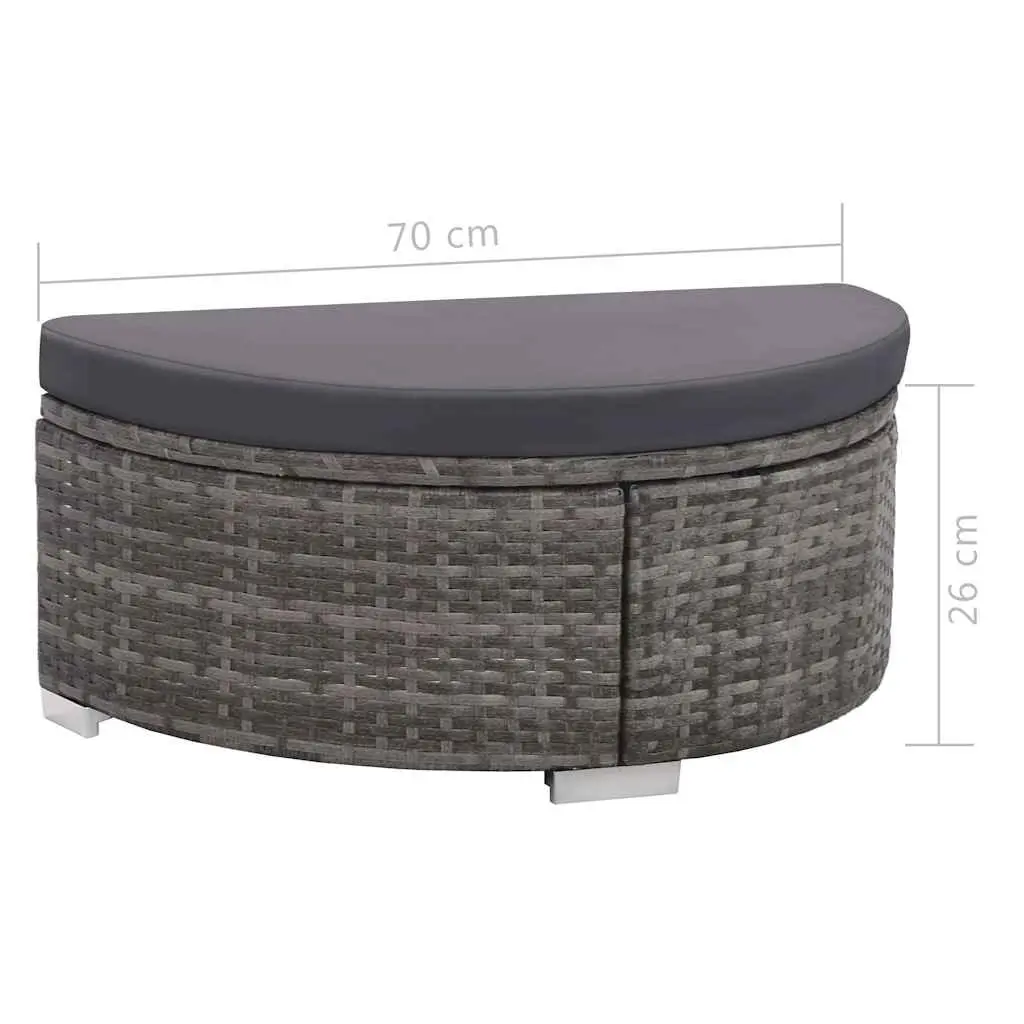 8 Piece Grey Poly Rattan Sofa Set for Outdoors