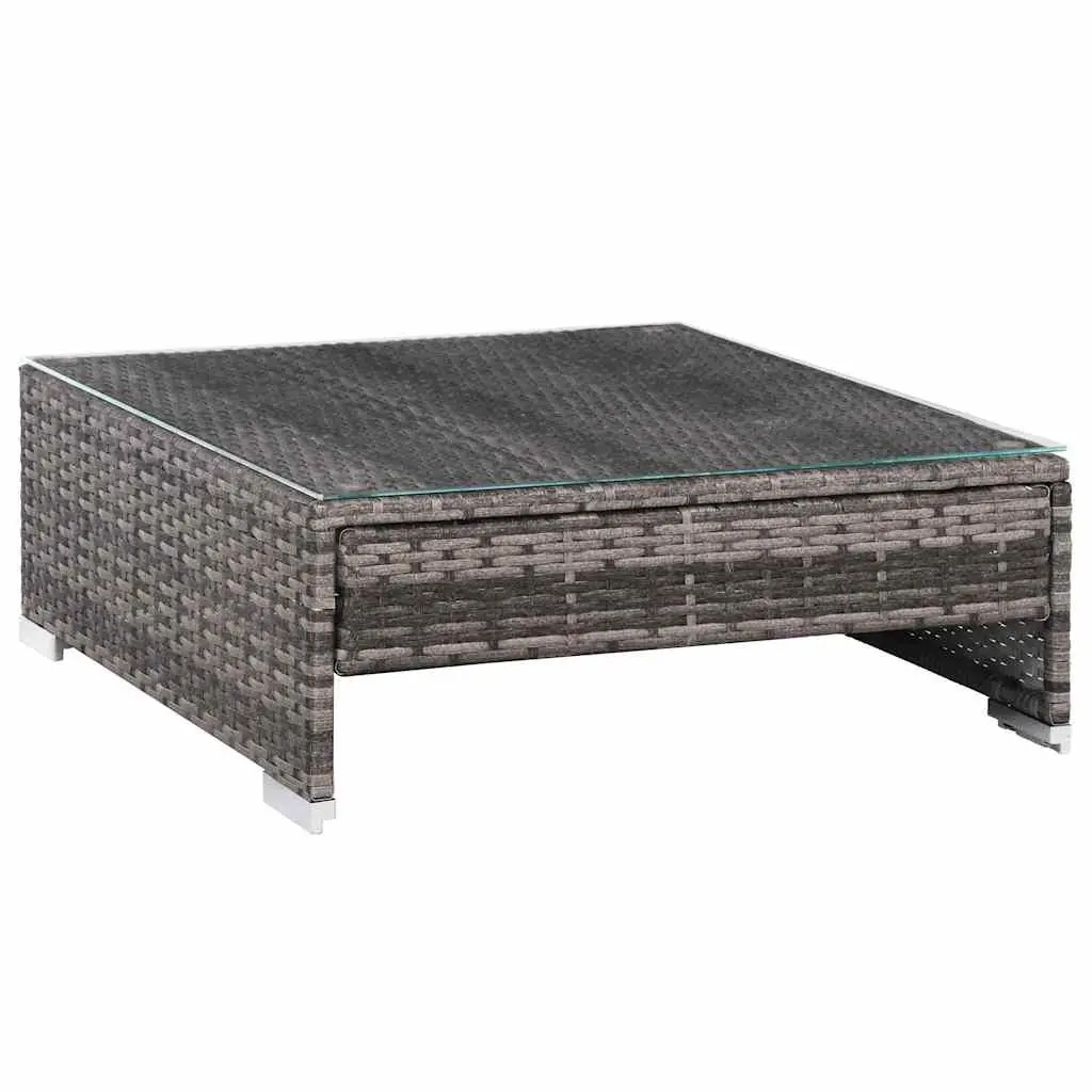 7-Piece Poly Rattan Garden Lounge Set with Canopy