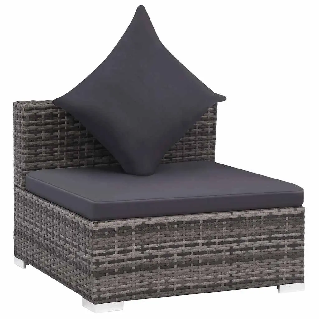 7-Piece Poly Rattan Garden Lounge Set with Canopy
