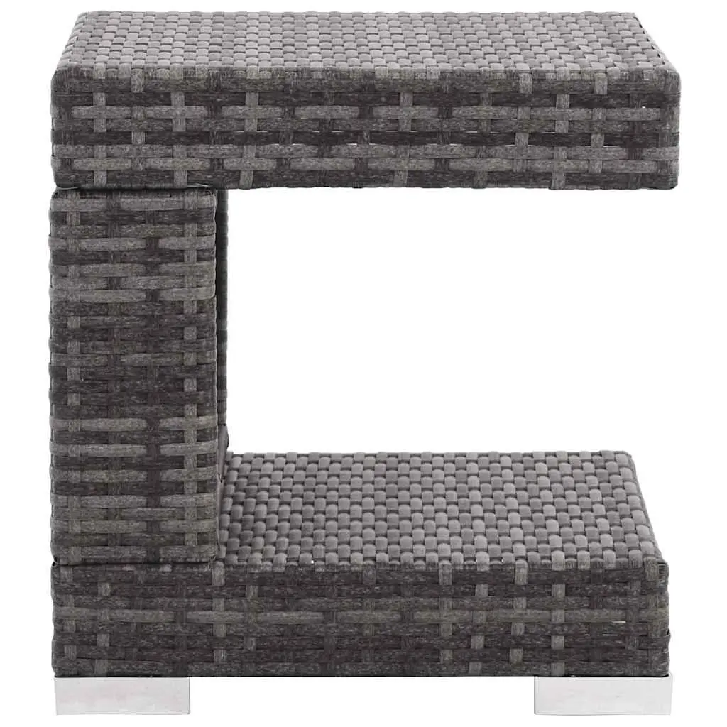 7-Piece Poly Rattan Garden Lounge Set with Canopy