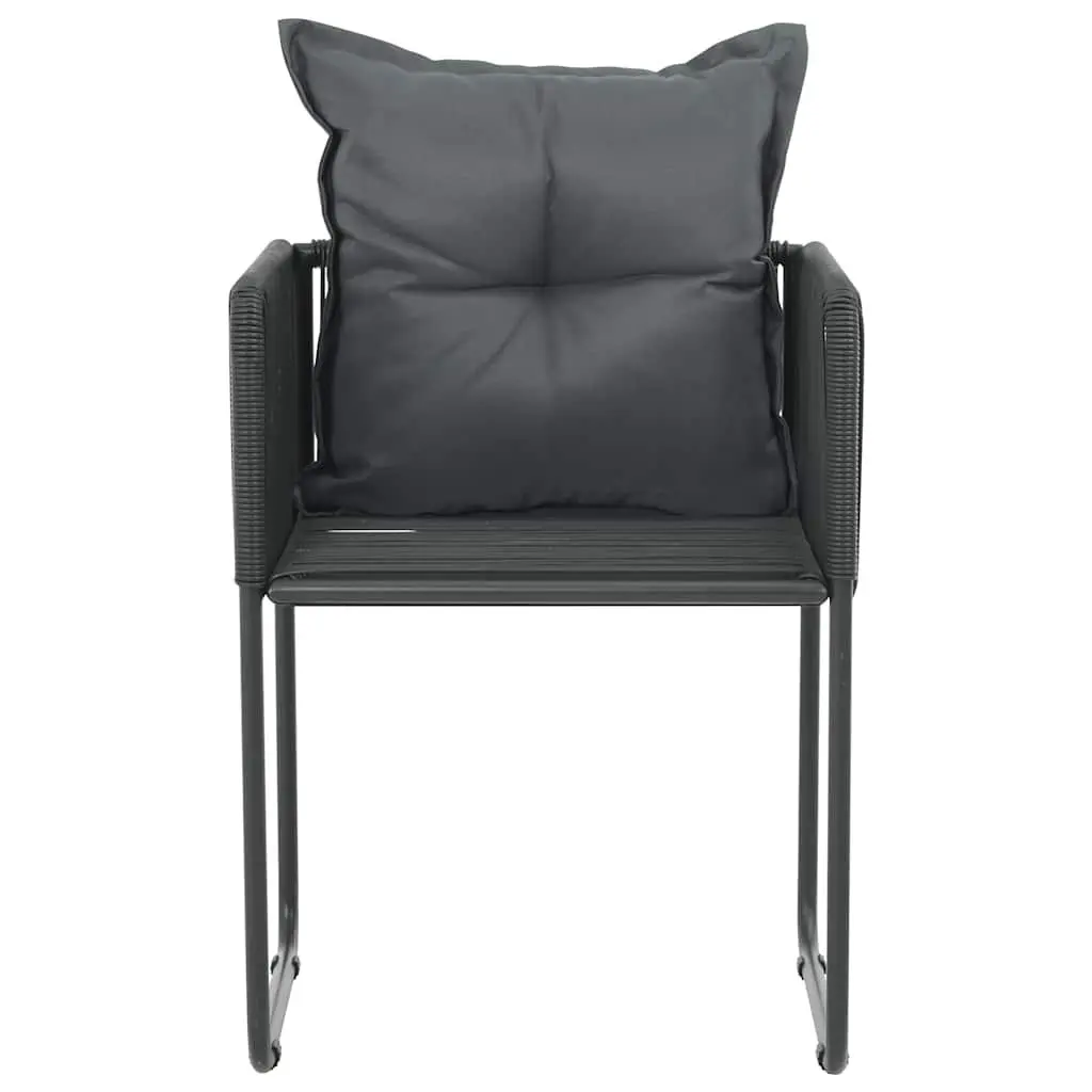 Outdoor Chairs PE Rattan 2 Piece Black
