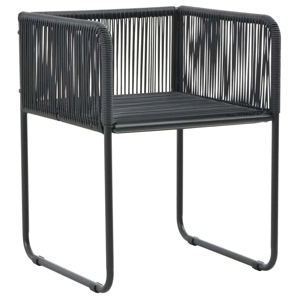 Outdoor Chairs PE Rattan 2 Piece Black