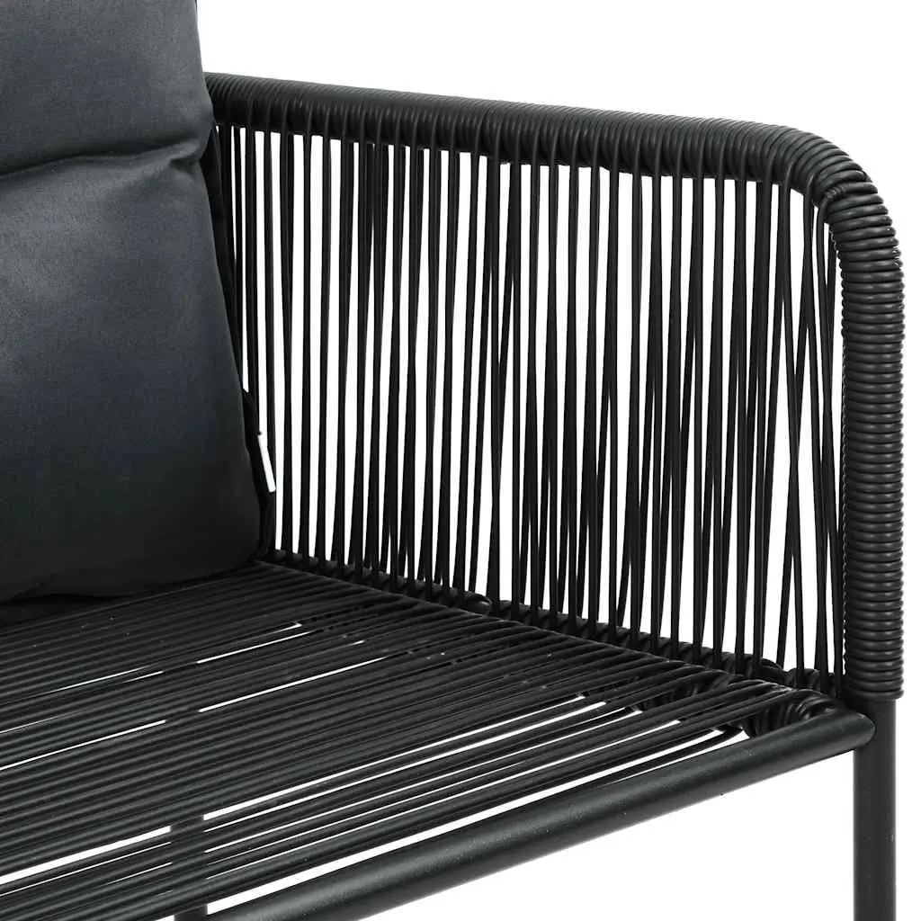 Outdoor Chairs PE Rattan 2 Piece Black