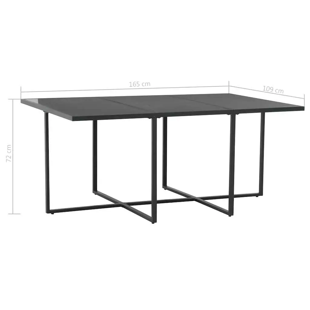 Outdoor Dining Set PE Rattan 7 Piece Black