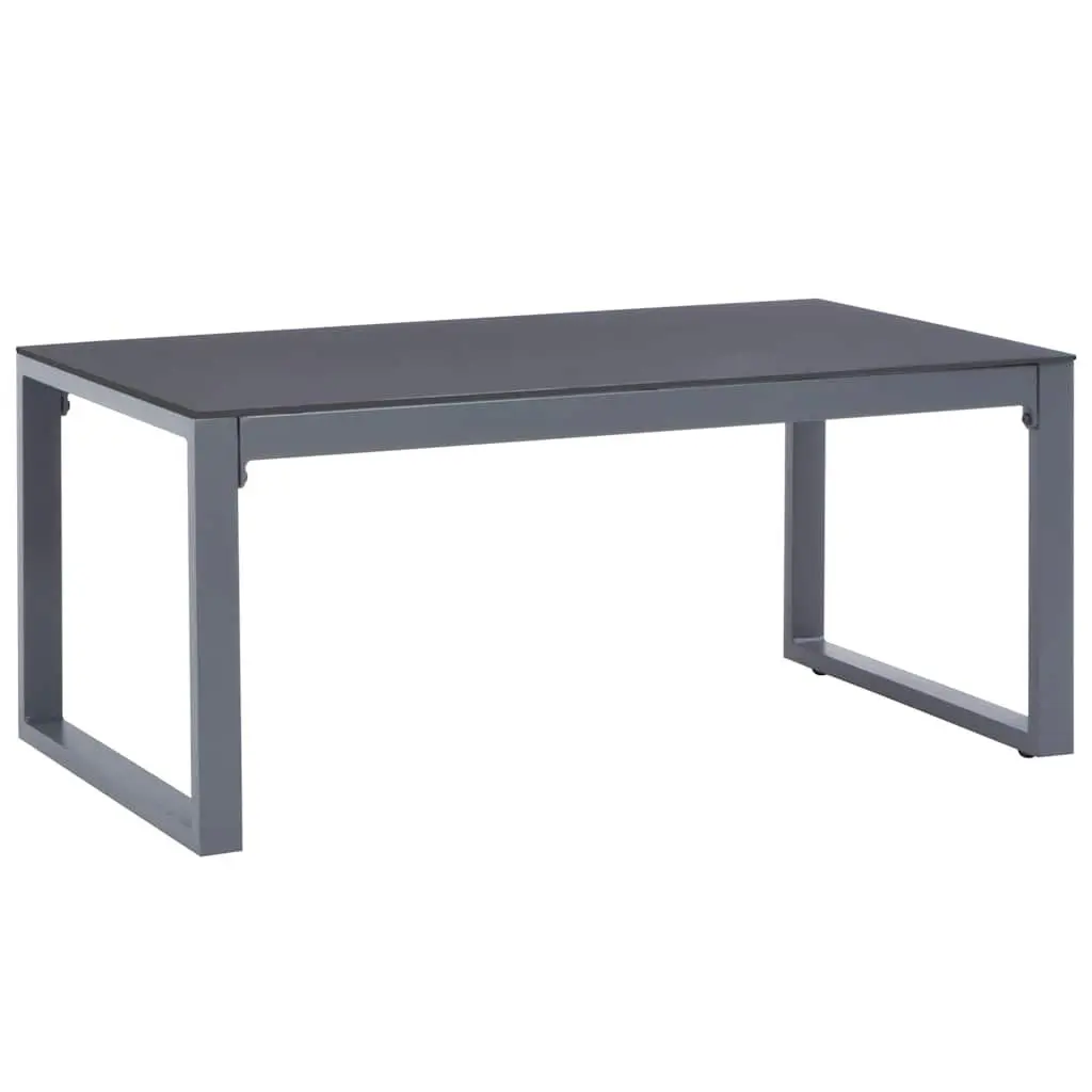 Outdoor Lounge Set Aluminium Frame 3 Piece Garden Furniture Black