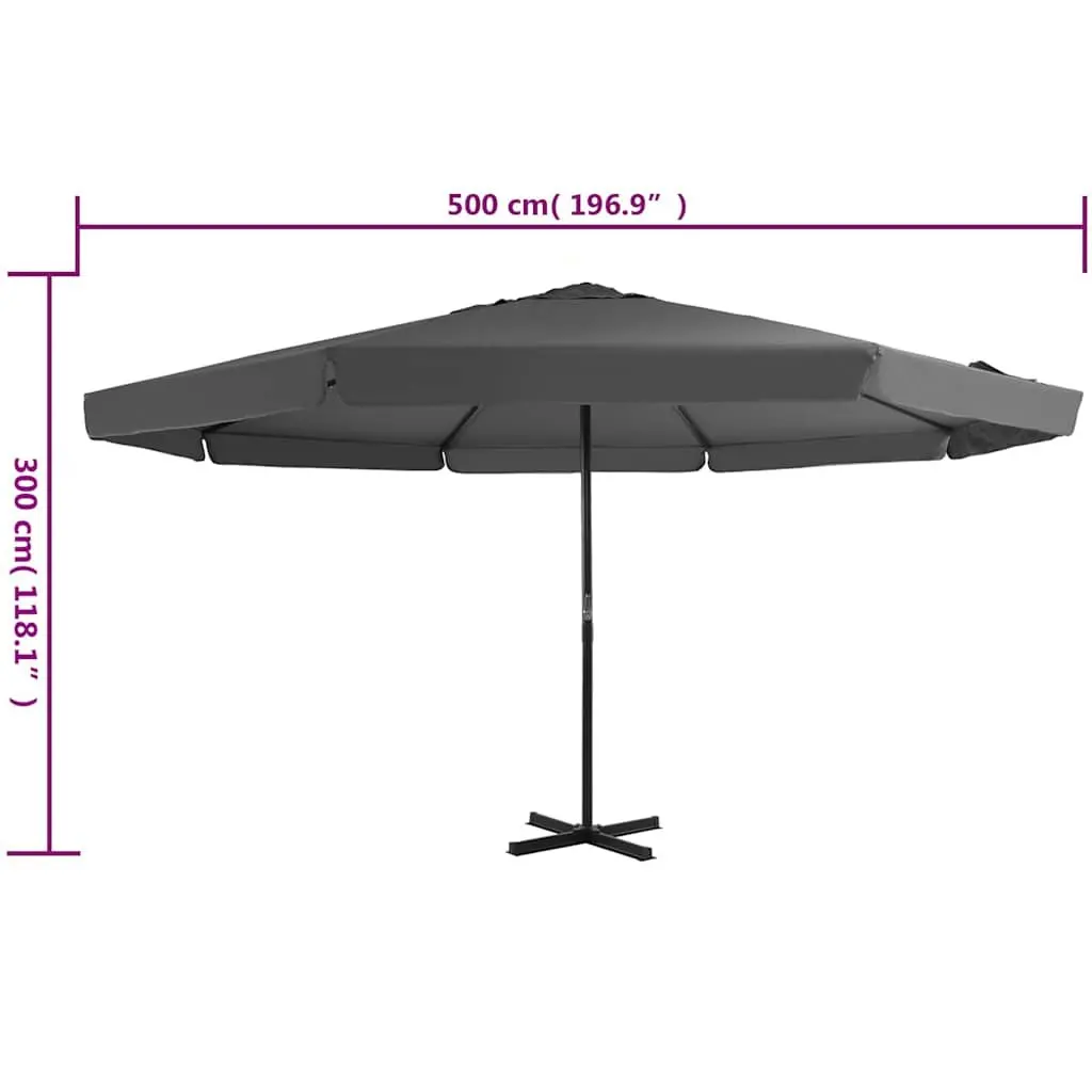 Outdoor Parasol 500cm Anthracite Sunshade