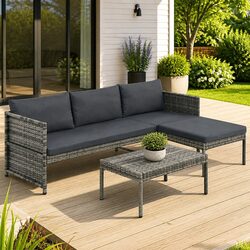 High-Quality 3 Piece Outdoor Sofa Set in Grey