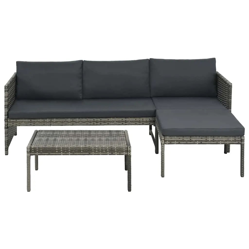 3 Piece Outdoor Sofa Set in Grey