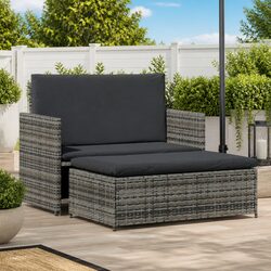 Stylish 2 Piece Poly Rattan Garden Lounge Sofa Set
