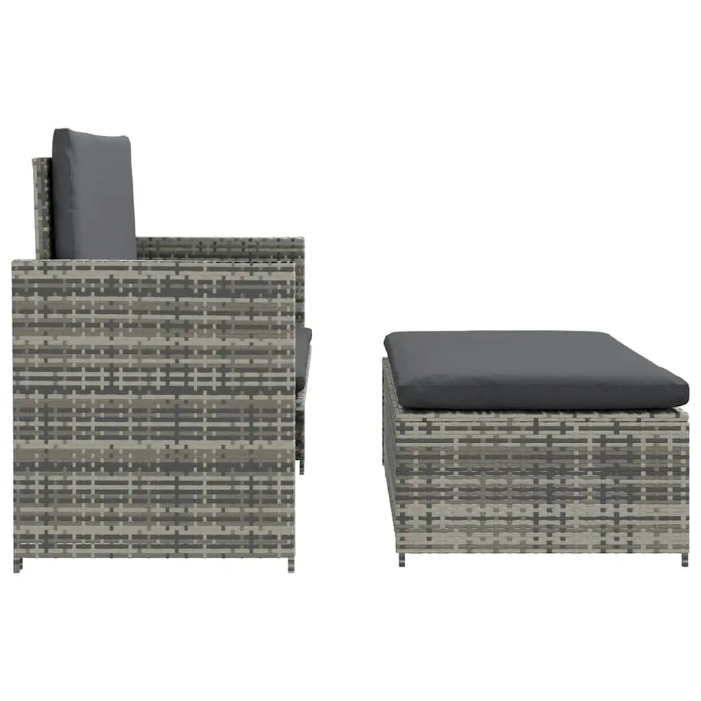 2 Piece Poly Rattan Garden Lounge Sofa Set