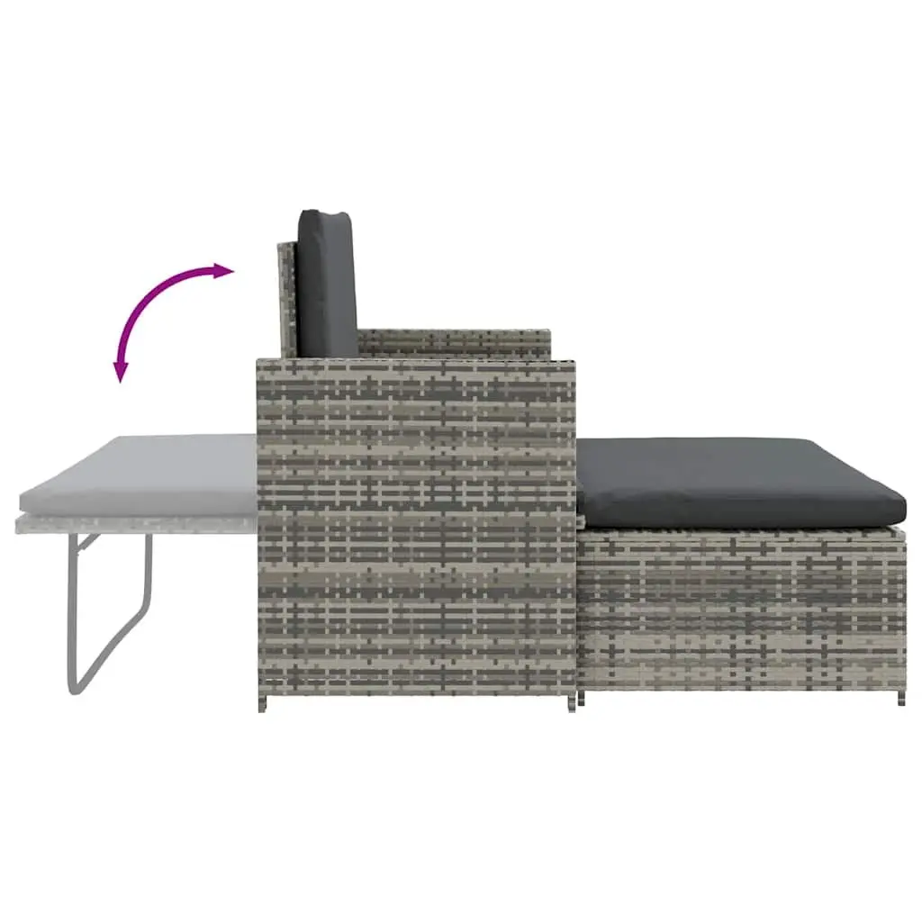 2 Piece Poly Rattan Garden Lounge Sofa Set