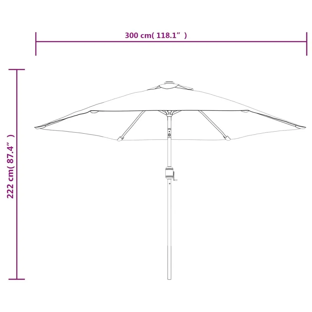 Garden Parasol Polyester 300cm Anthracite