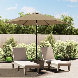 Sturdy 300cm Taupe Garden Parasol with Tilt Function