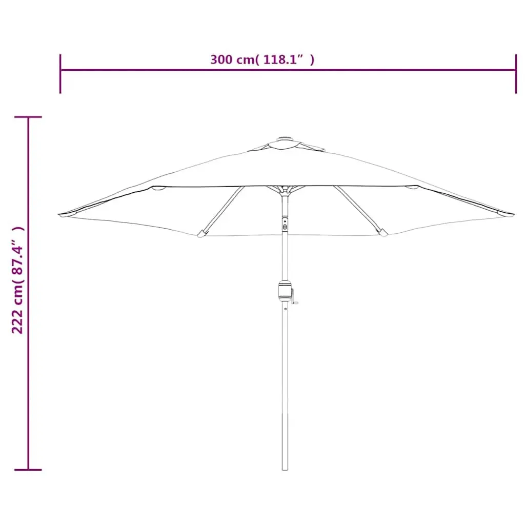 Garden Parasol Polyester 300cm Taupe